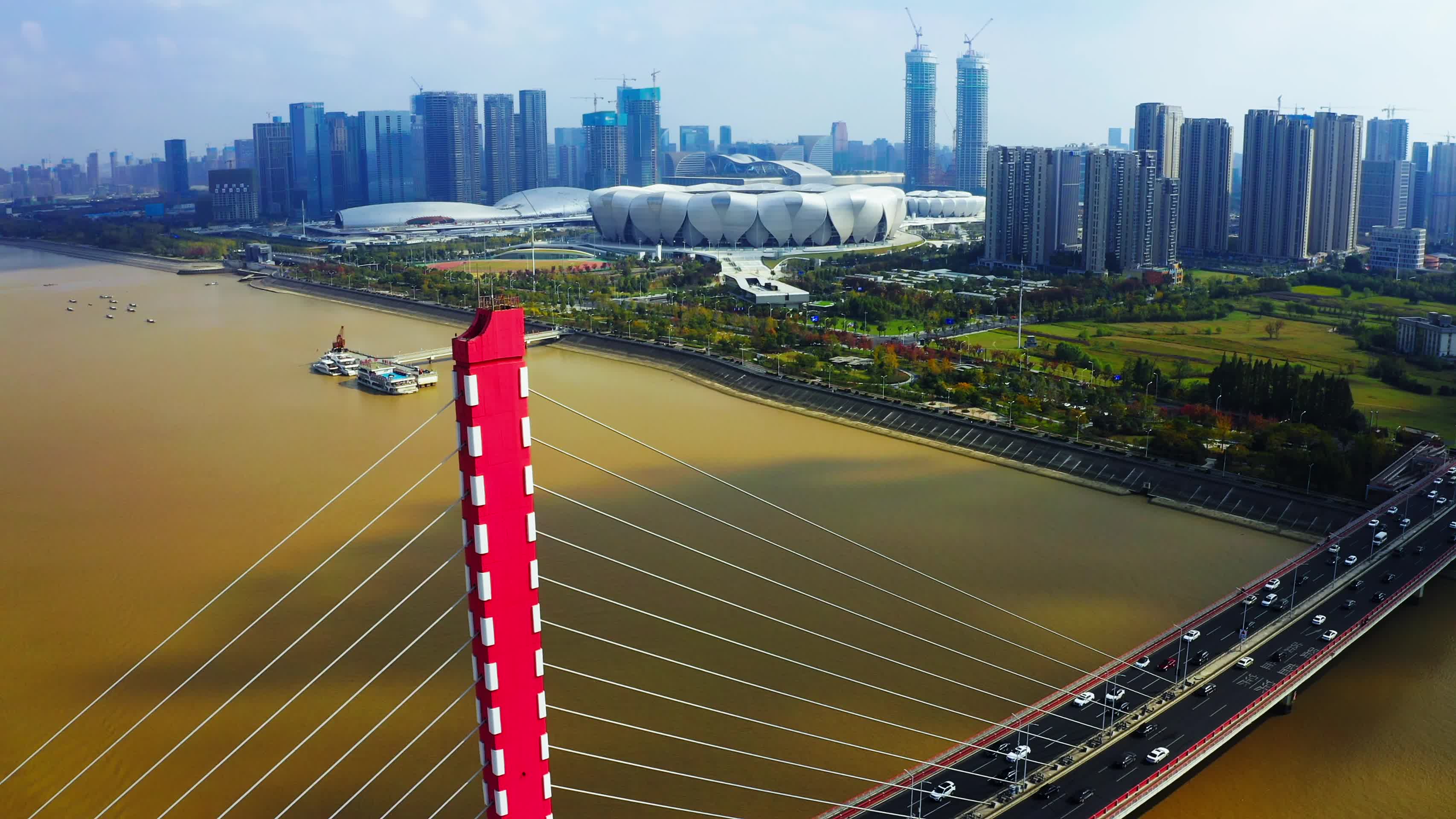 浙江杭州滨江西兴大桥视频的预览图
