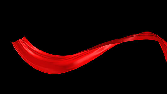 红色丝绸飞舞动画用于文字特效视频的预览图