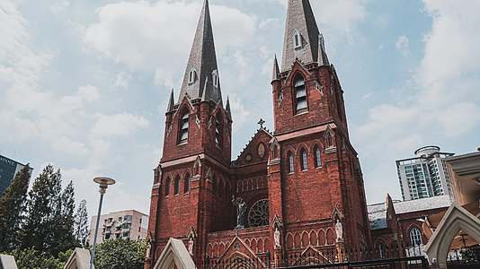 上海徐家汇天主教堂4K延时摄影视频的预览图