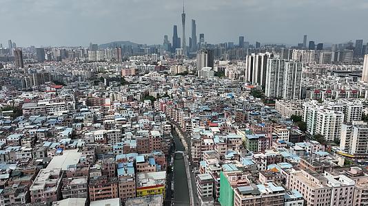 广州城中村大塘村建筑航拍视频的预览图