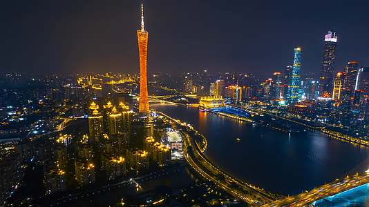 8K广州珠江超级繁华夜景宣传延时视频的预览图