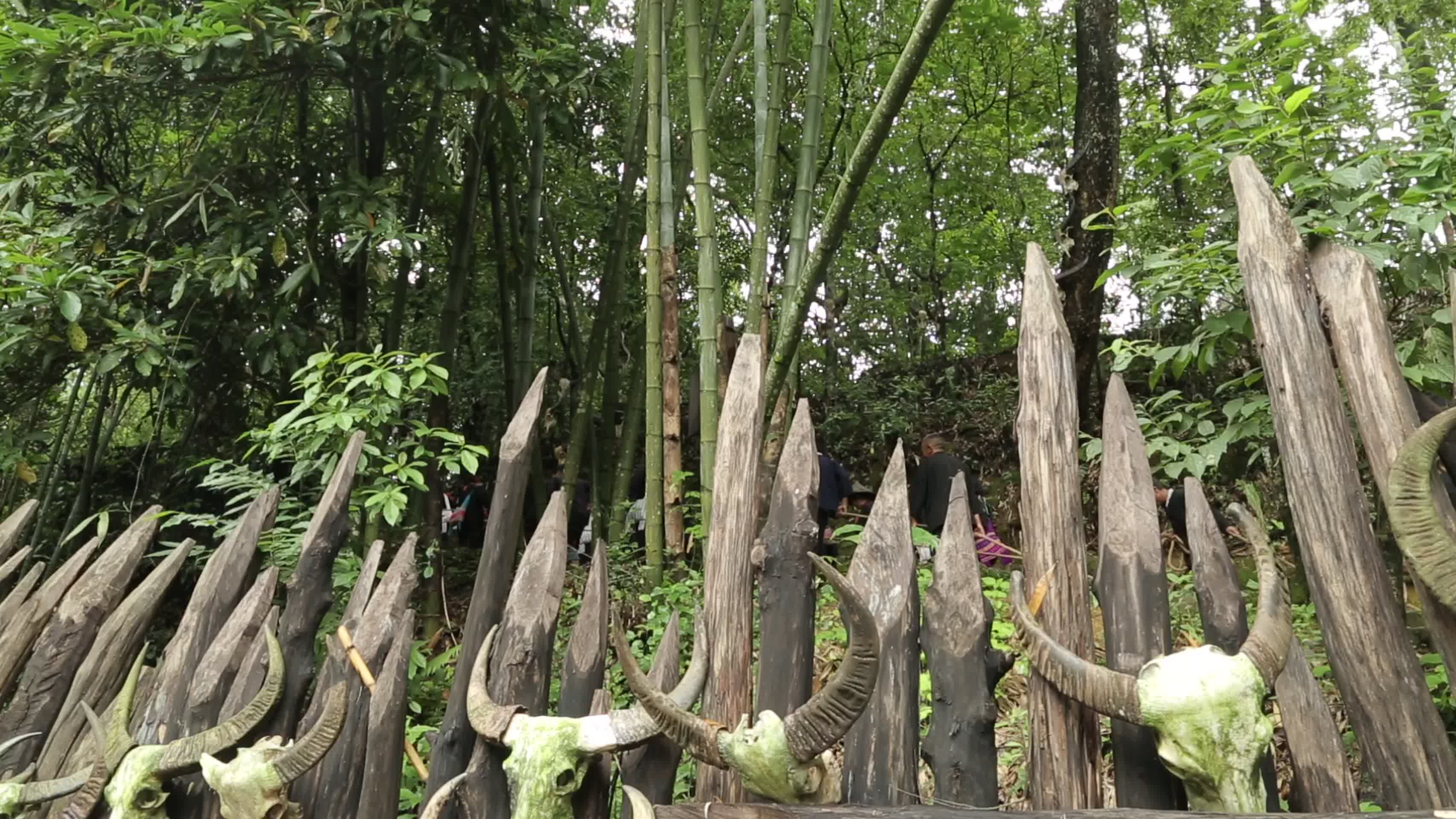 翁丁古寨原始部落少数民族景区视频的预览图