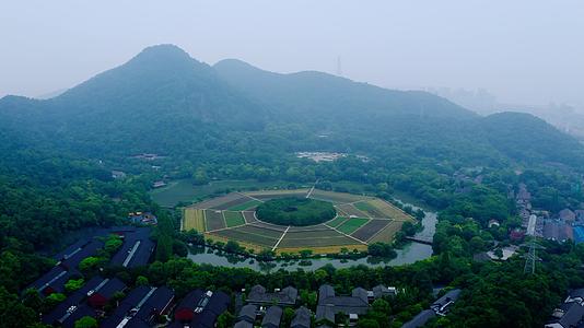 浙江杭州八卦田遗址公园远景视频的预览图