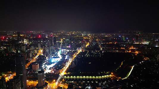 安徽合肥城市夜景航拍视频的预览图