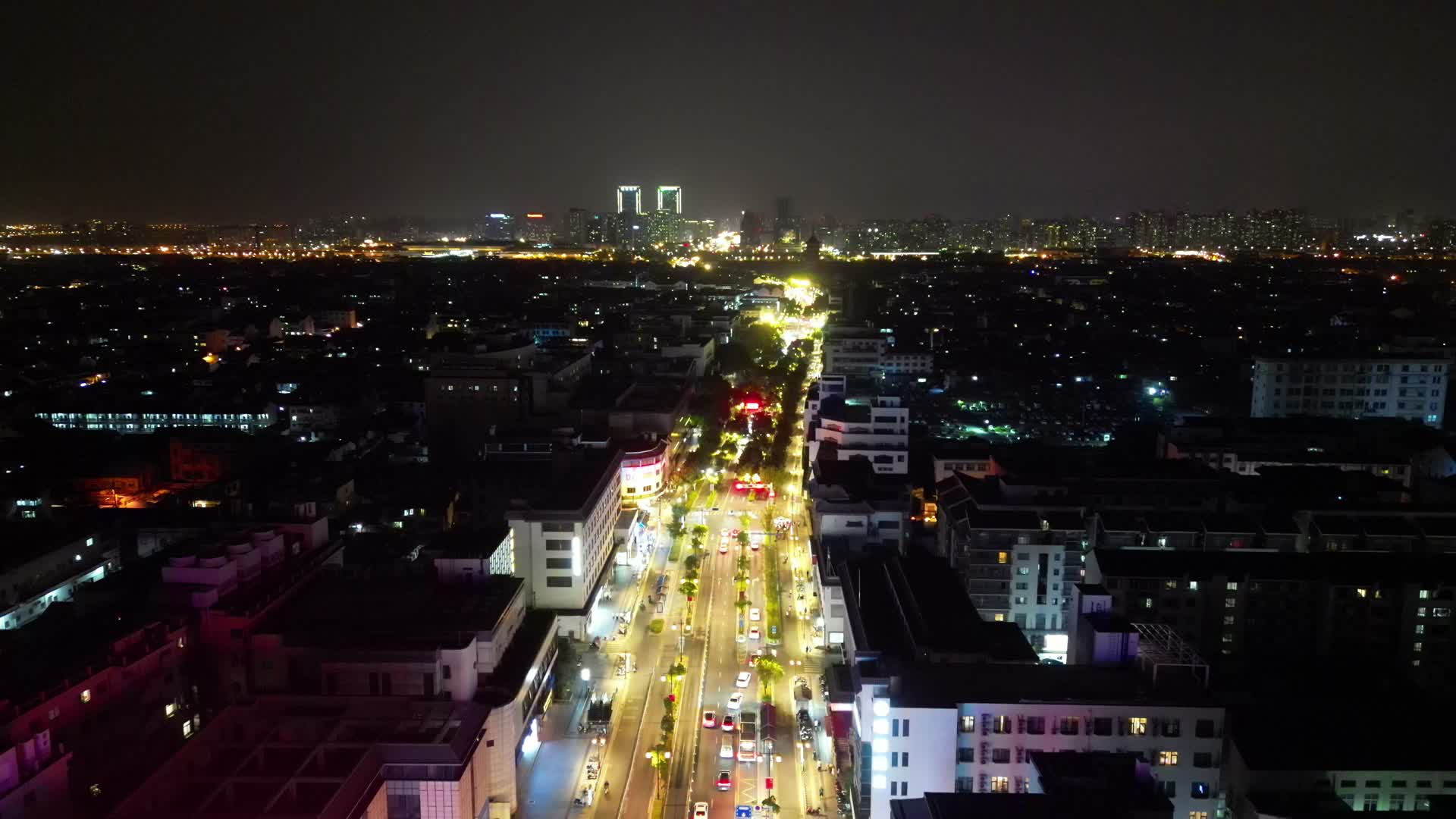 江苏苏州国际会展中心夜景航拍视频的预览图