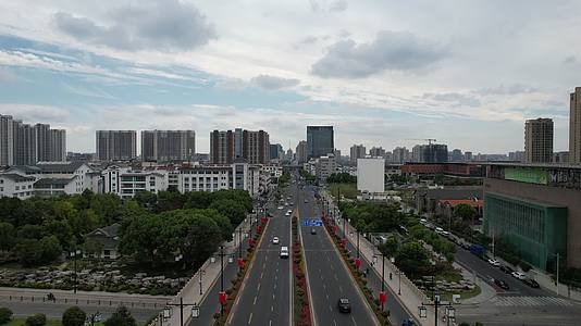 江苏苏州城市交通风光航拍视频的预览图