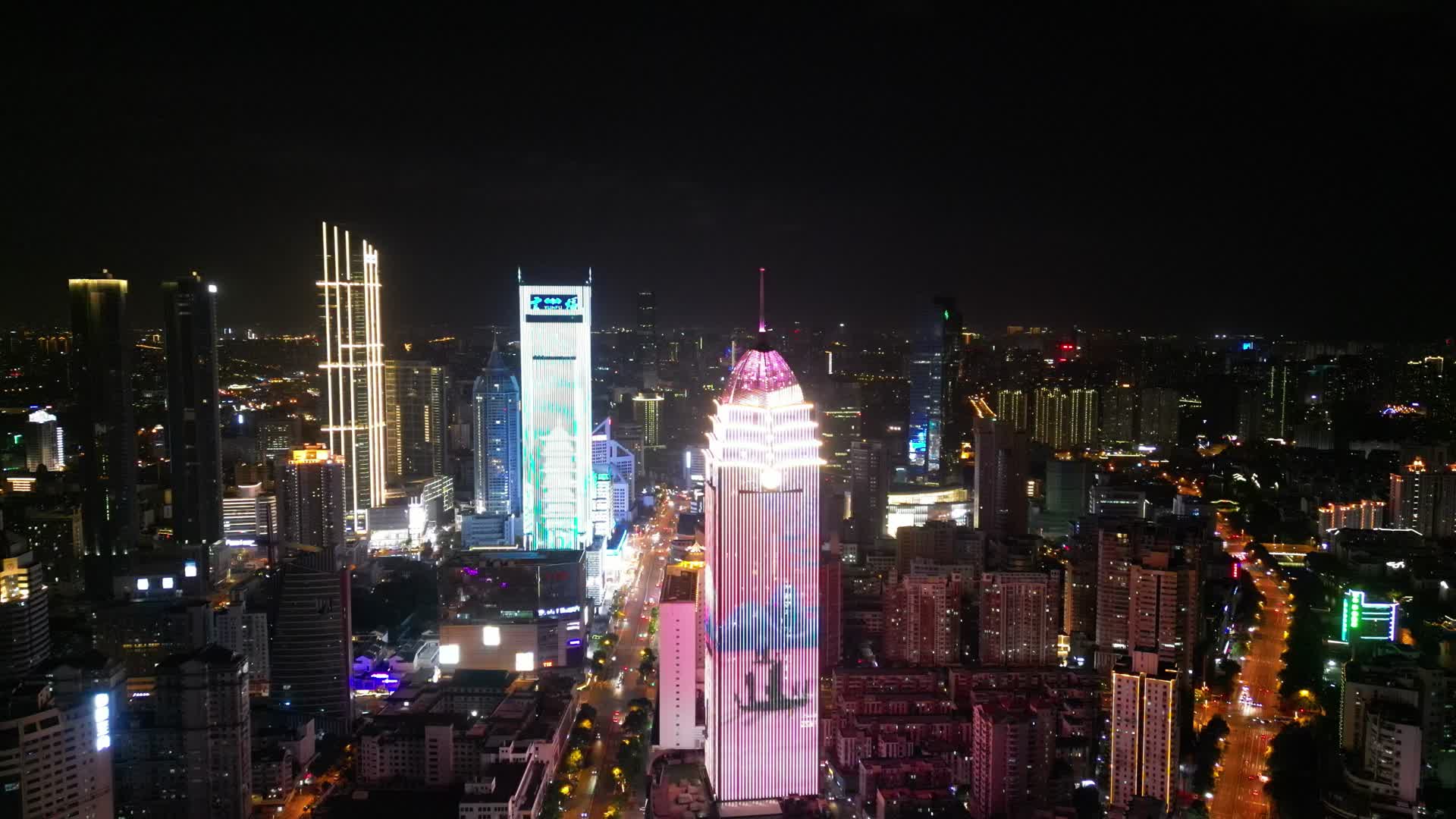 江苏无锡城市夜景灯光航拍视频的预览图
