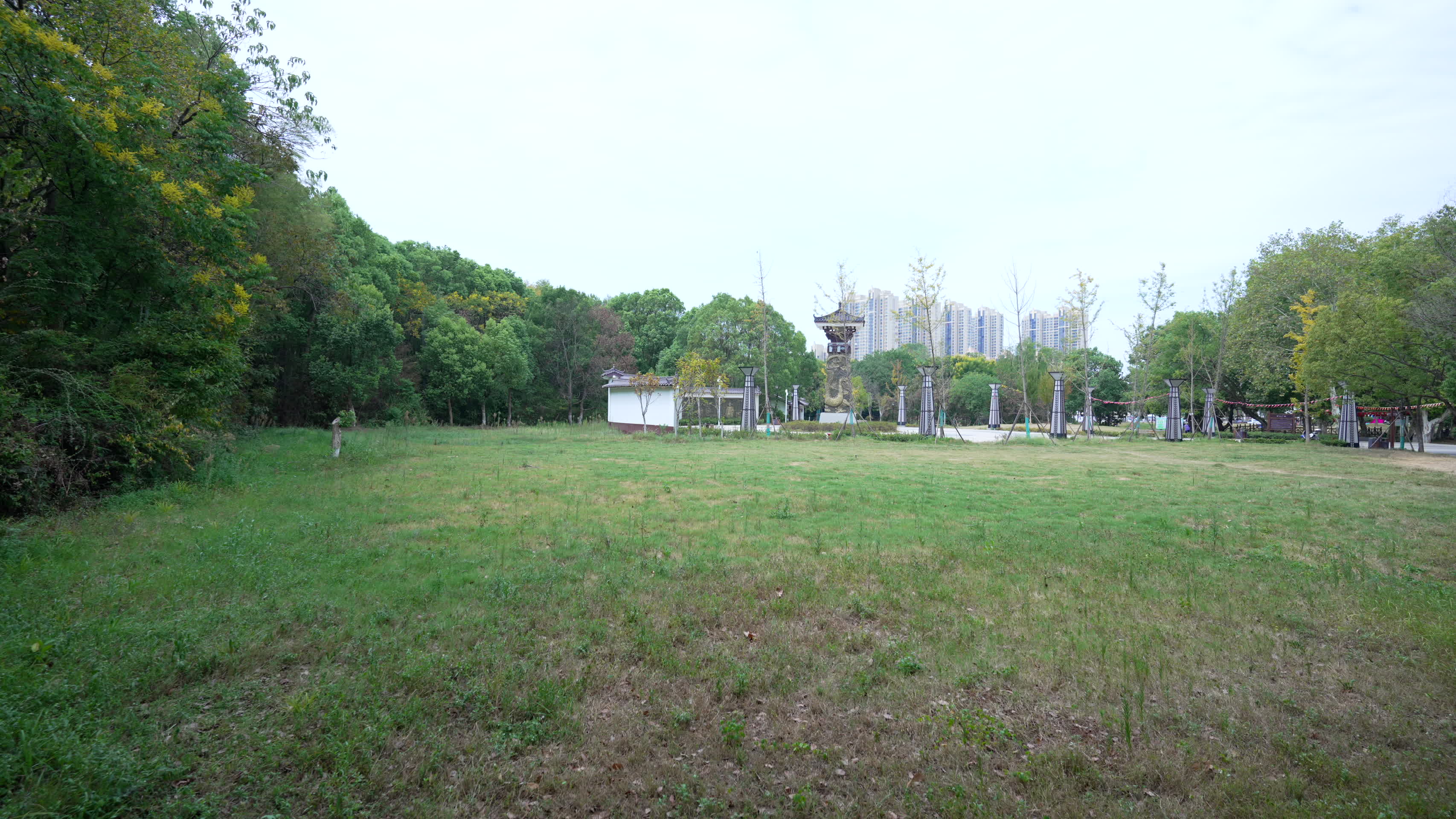 武汉江夏熊廷弼公园草坪视频的预览图