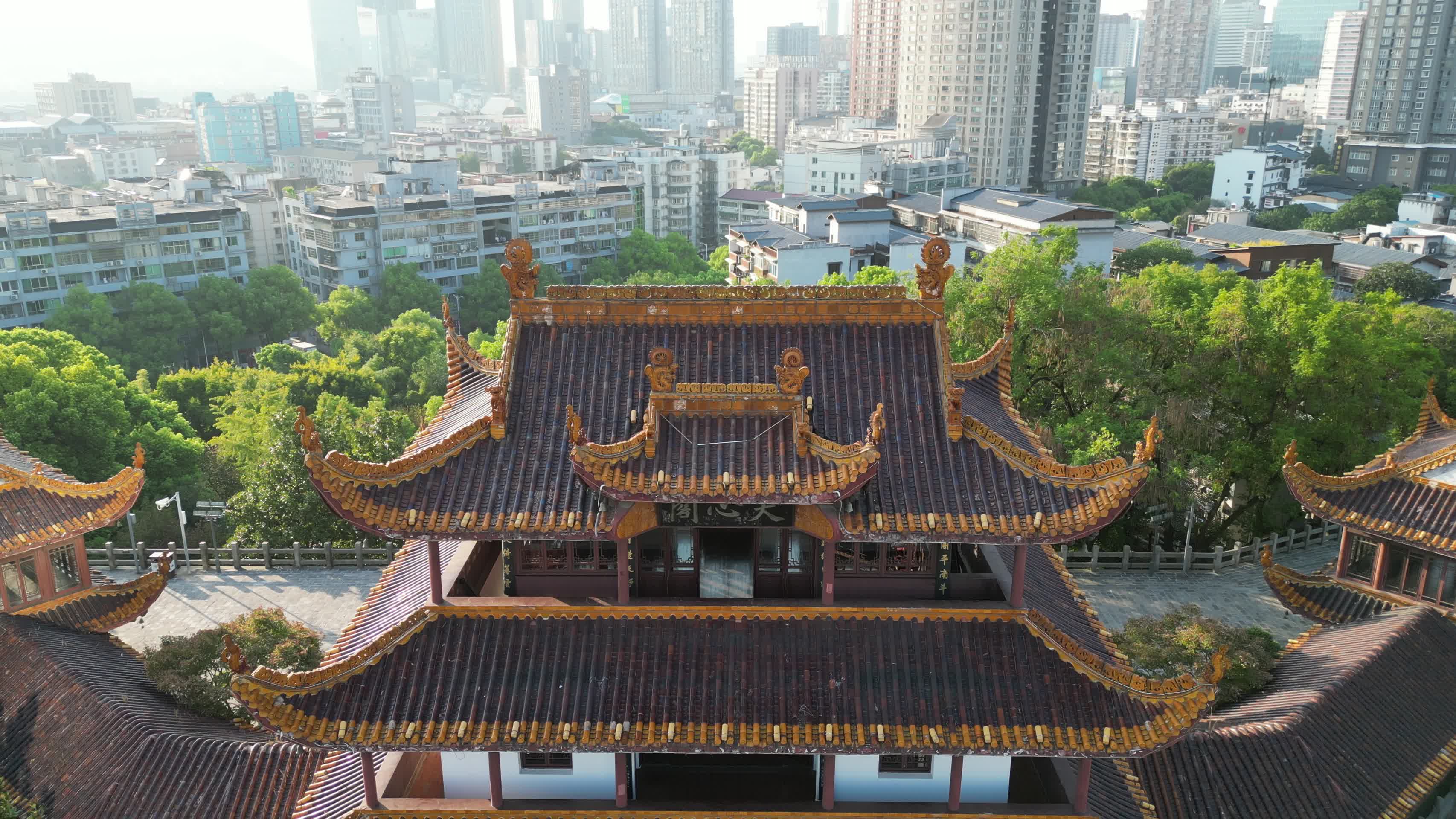 湖南长沙天心阁历史文化古建筑航拍视频的预览图