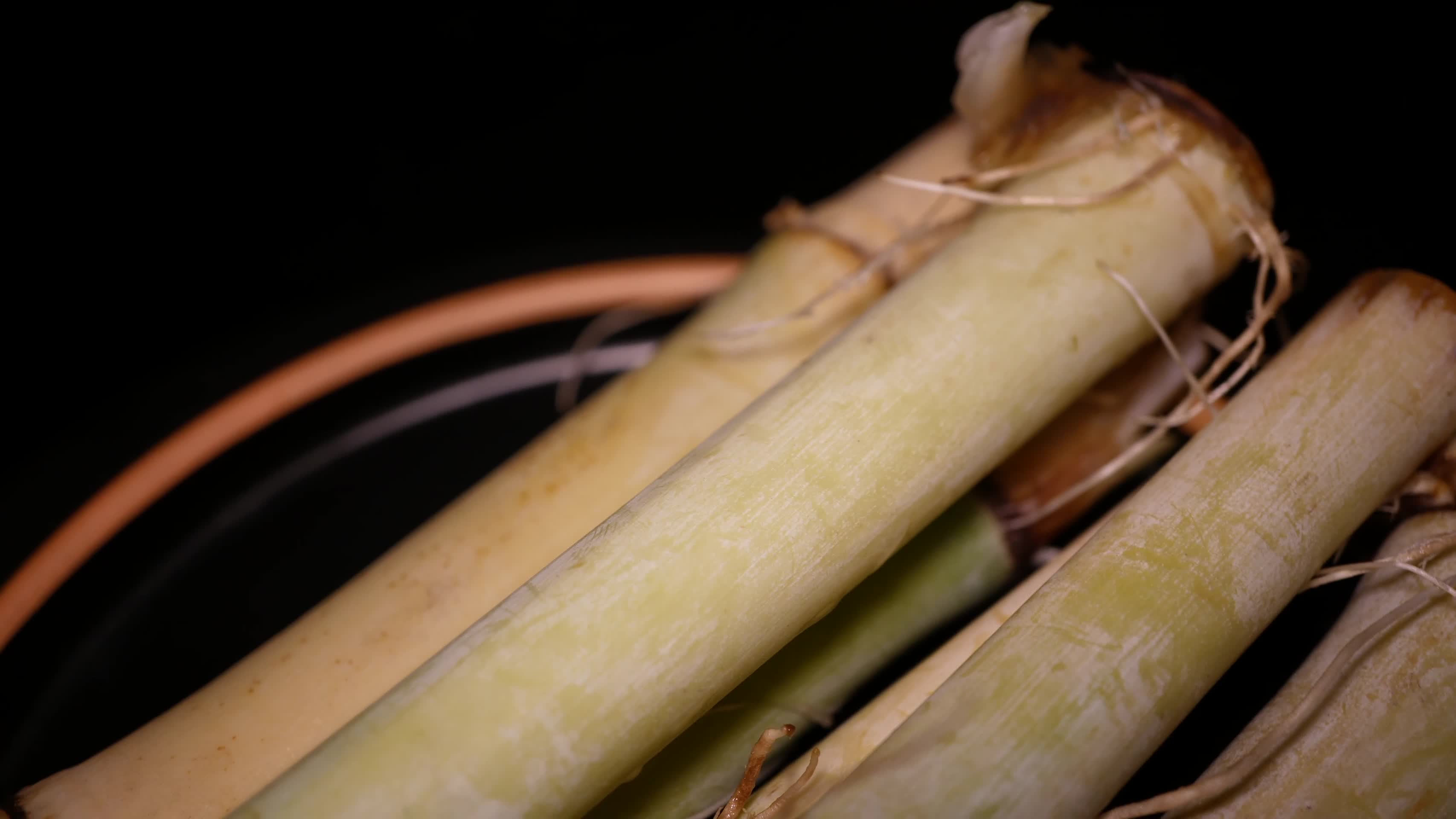 甜杆新鲜甜竹食材宠物食品视频的预览图