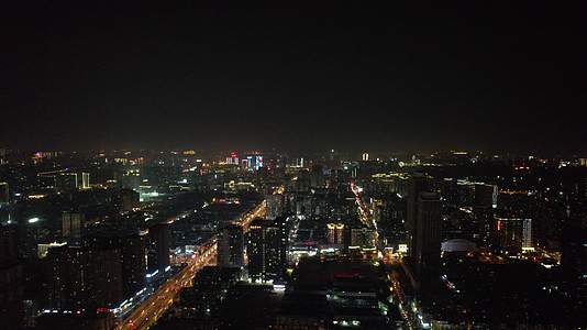 俯瞰长沙城市全景夜景灯光航拍视频的预览图