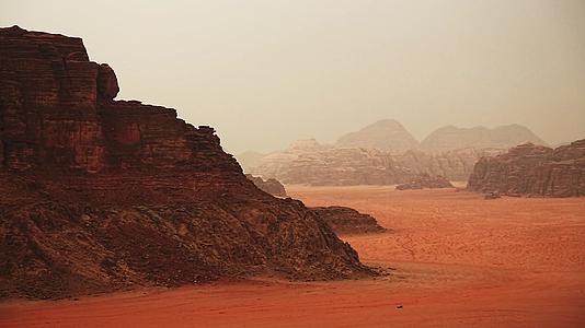 约旦的月亮峡谷火星地貌视频的预览图