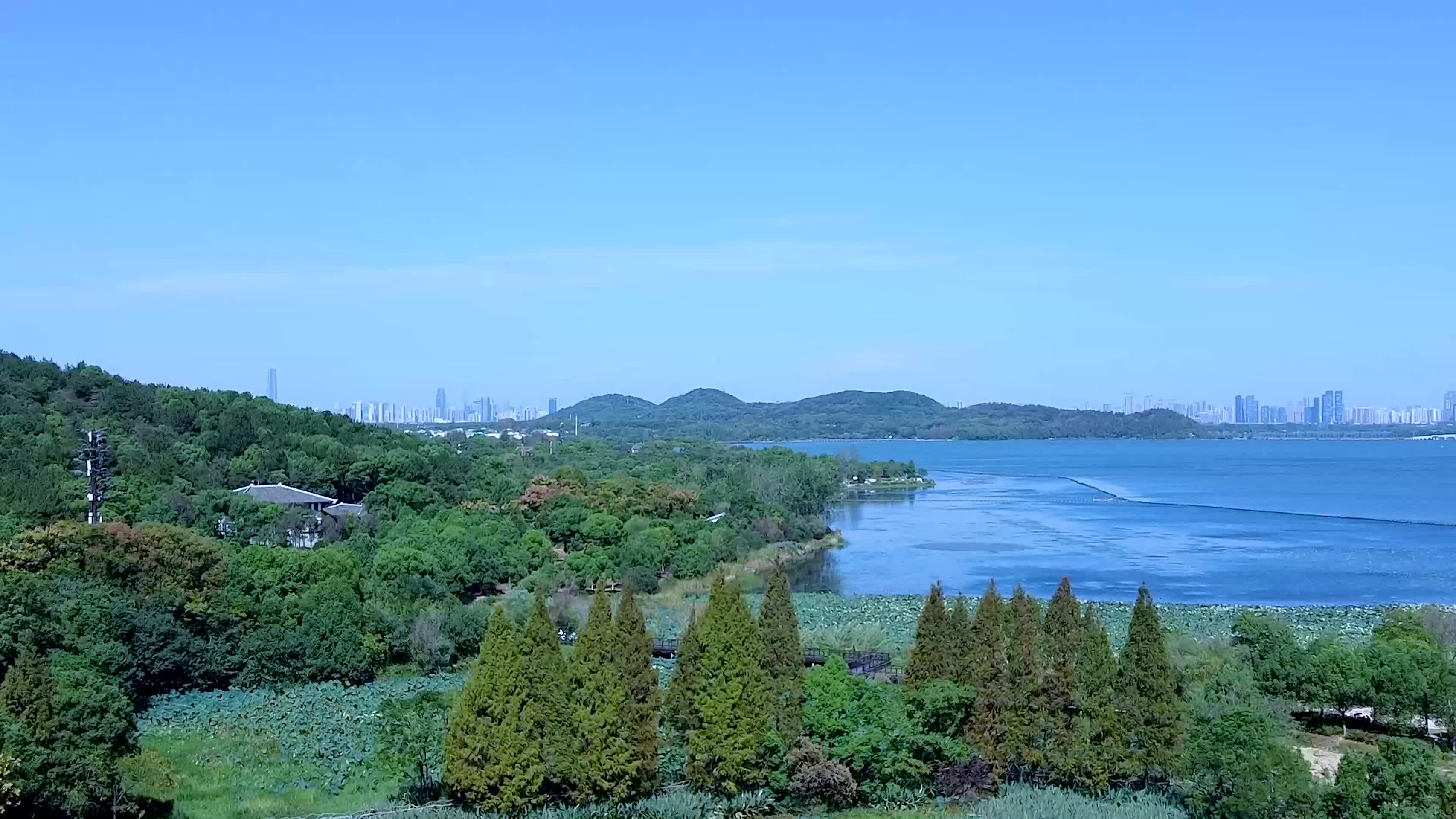 东湖吹笛景区马鞍山森林公园4K航拍视频视频的预览图