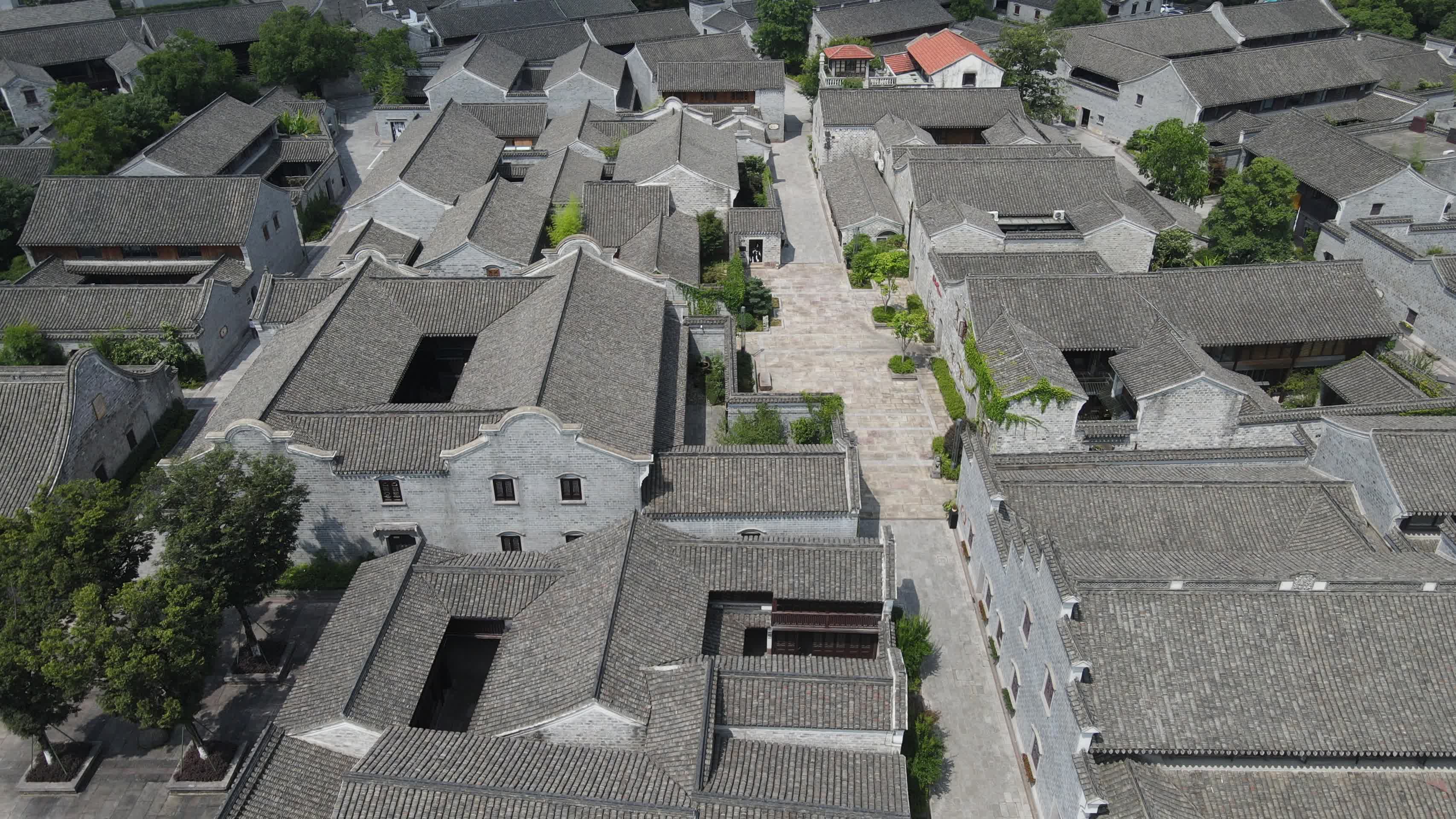 宁波古建遗址建筑4K航拍视频的预览图