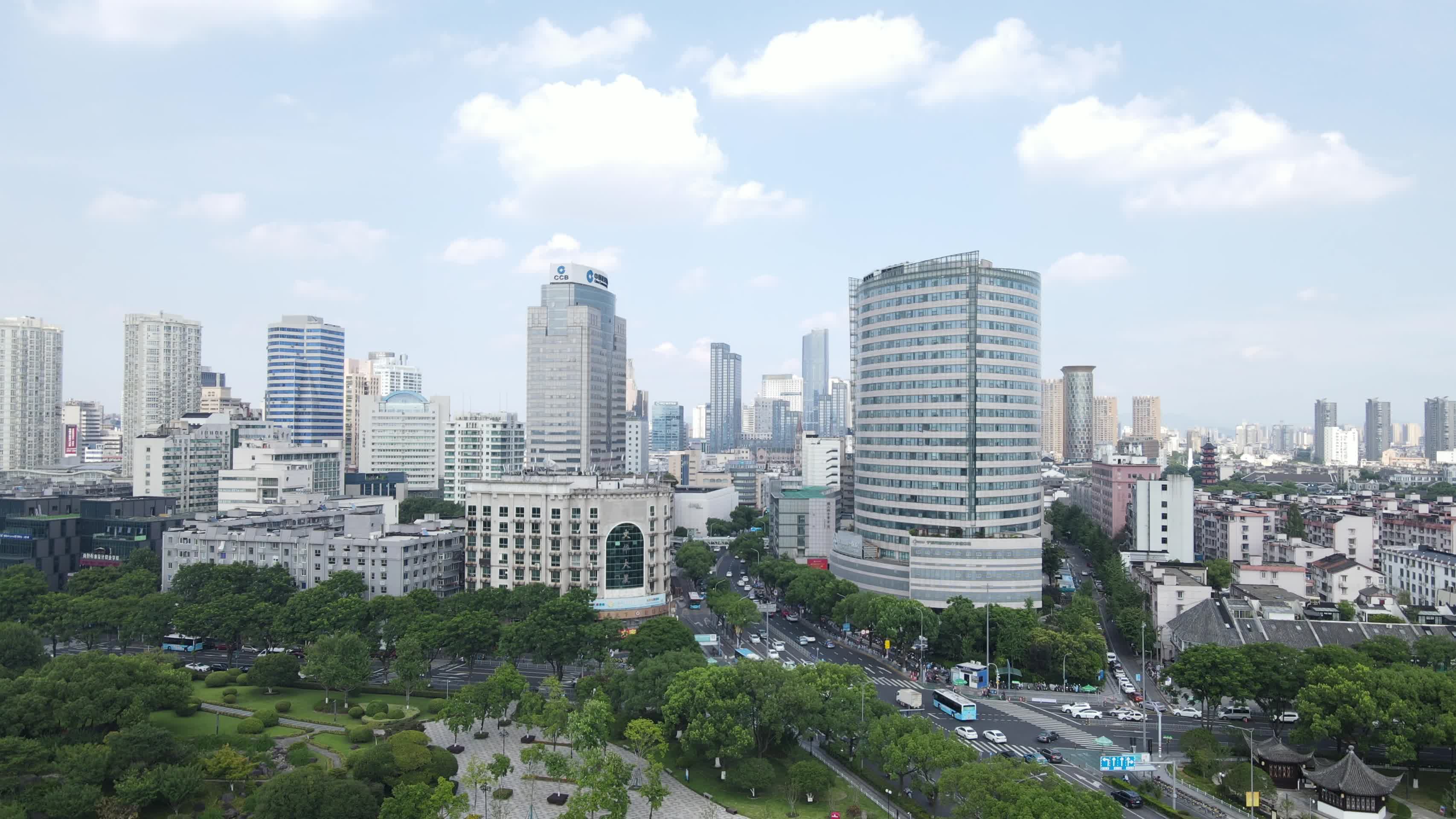 宁波海曙区全景城市建设4K航拍视频的预览图