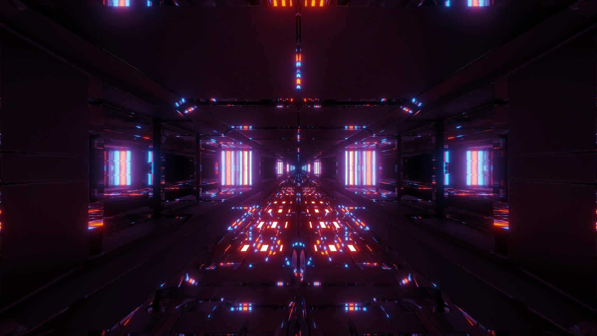 霓虹隧道科幻穿梭背景视频的预览图