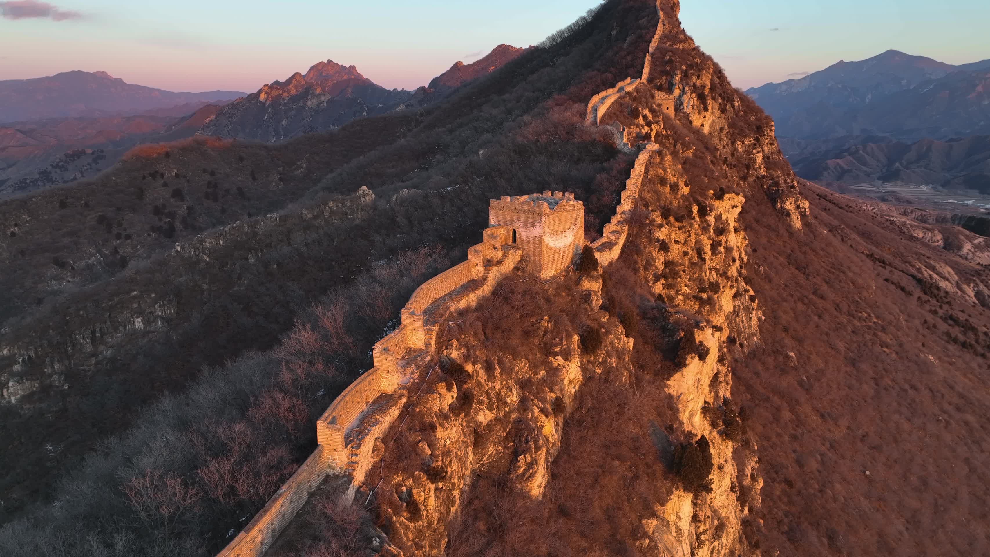 特写中国长城烽火台建筑视频的预览图
