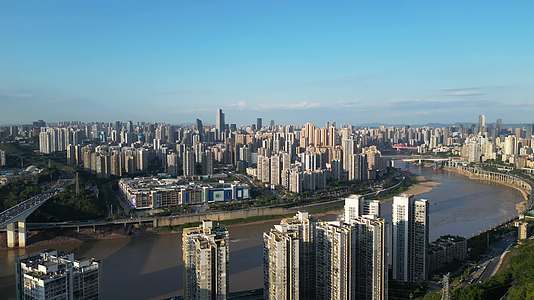 重庆渝中江北长江自然风光航拍视频的预览图