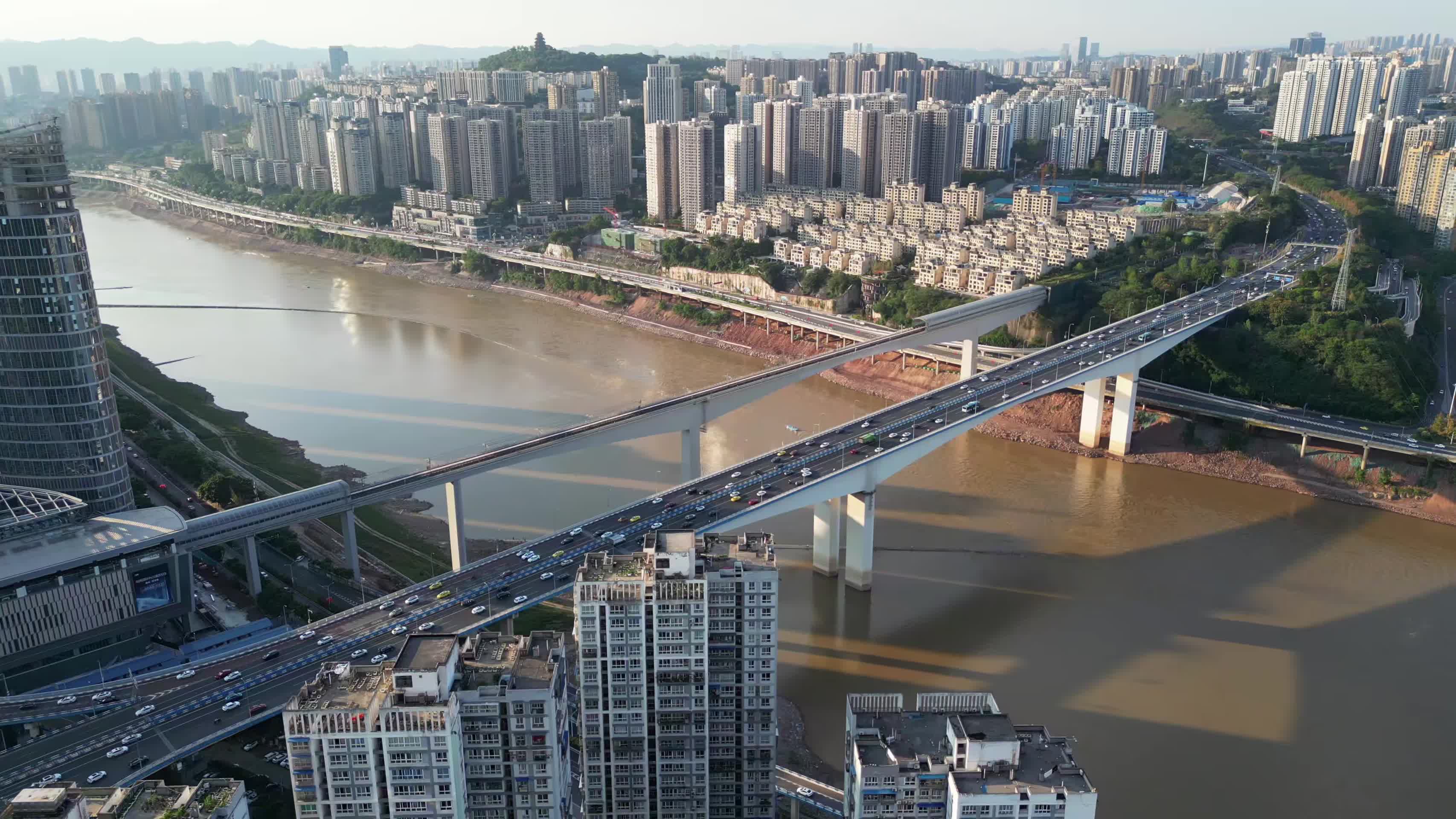 重庆嘉陵江嘉华大桥自然风光合集视频的预览图