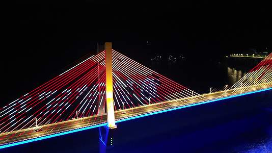 重庆云阳长江大桥夜景航拍视频的预览图