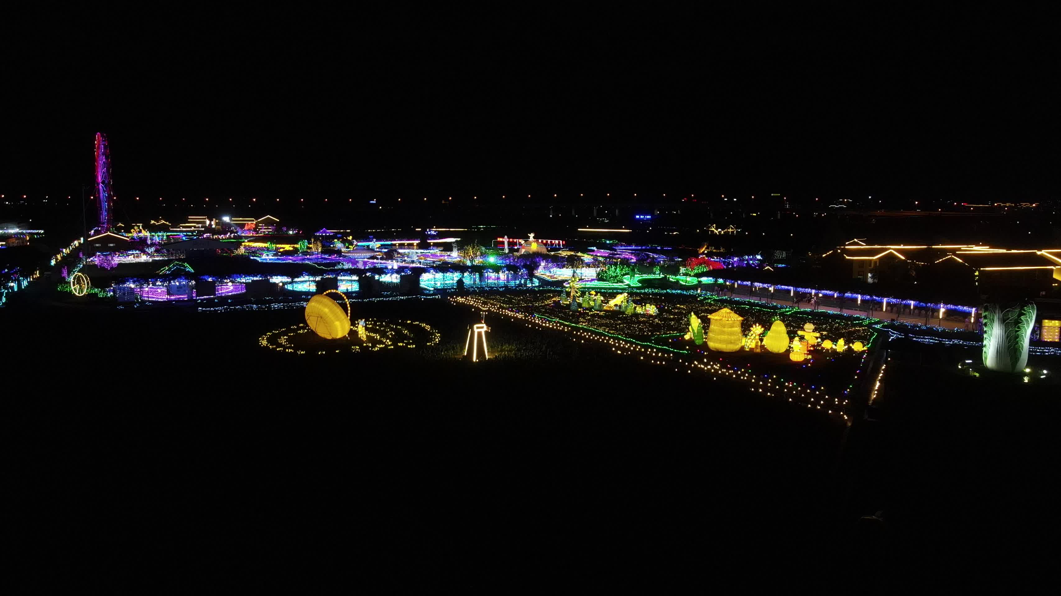 宁波达人村夜景4K航拍原视频的预览图