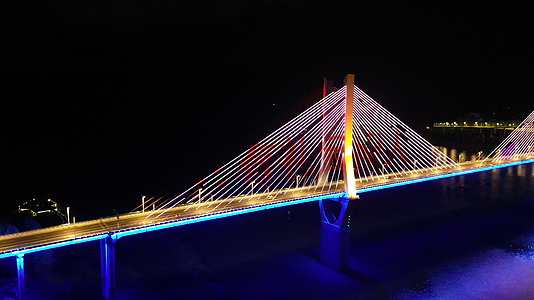 重庆云阳长江大桥夜景航拍视频的预览图