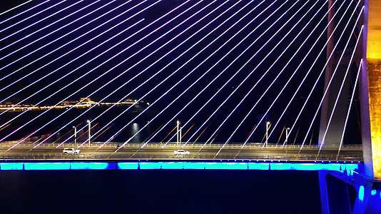 重庆云阳长江大桥城市夜景航拍视频的预览图