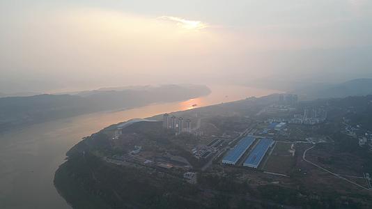 重庆云阳长江日出自然景观航拍视频的预览图