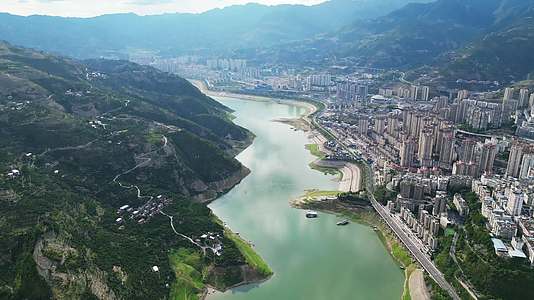 重庆奉节三峡长江山水自然风光航拍视频的预览图