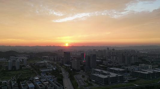 重庆沙坪坝日落晚霞风景航拍视频的预览图