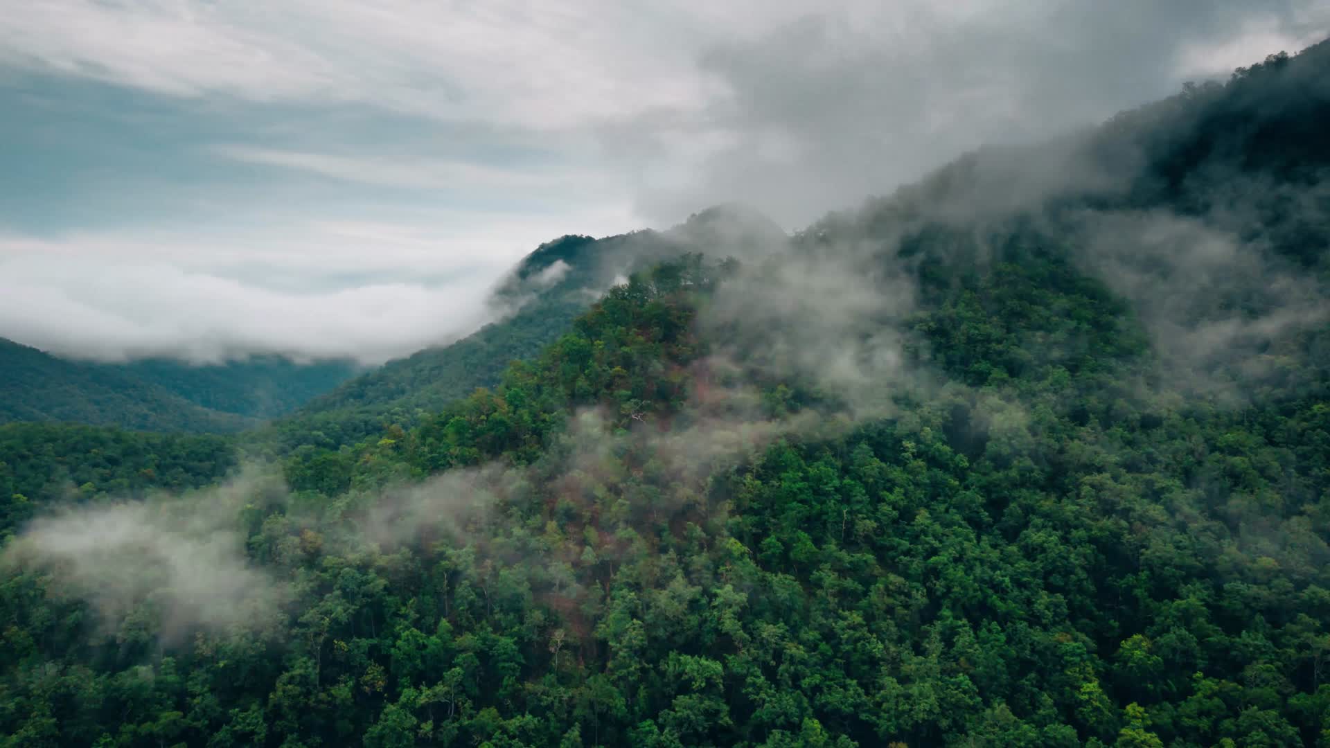 山顶漂浮的雾气视频的预览图