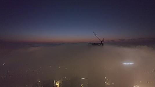 上海陆家嘴夜景地标宣传片震撼平流云海航拍视频的预览图