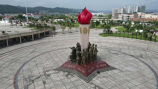 江西瑞金红军雕塑航拍视频的预览图