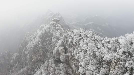 长城雪景雾凇风光视频的预览图