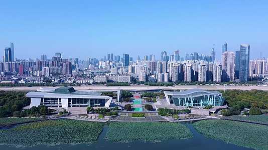 武汉地标建筑琴台建筑4K航拍视频视频的预览图
