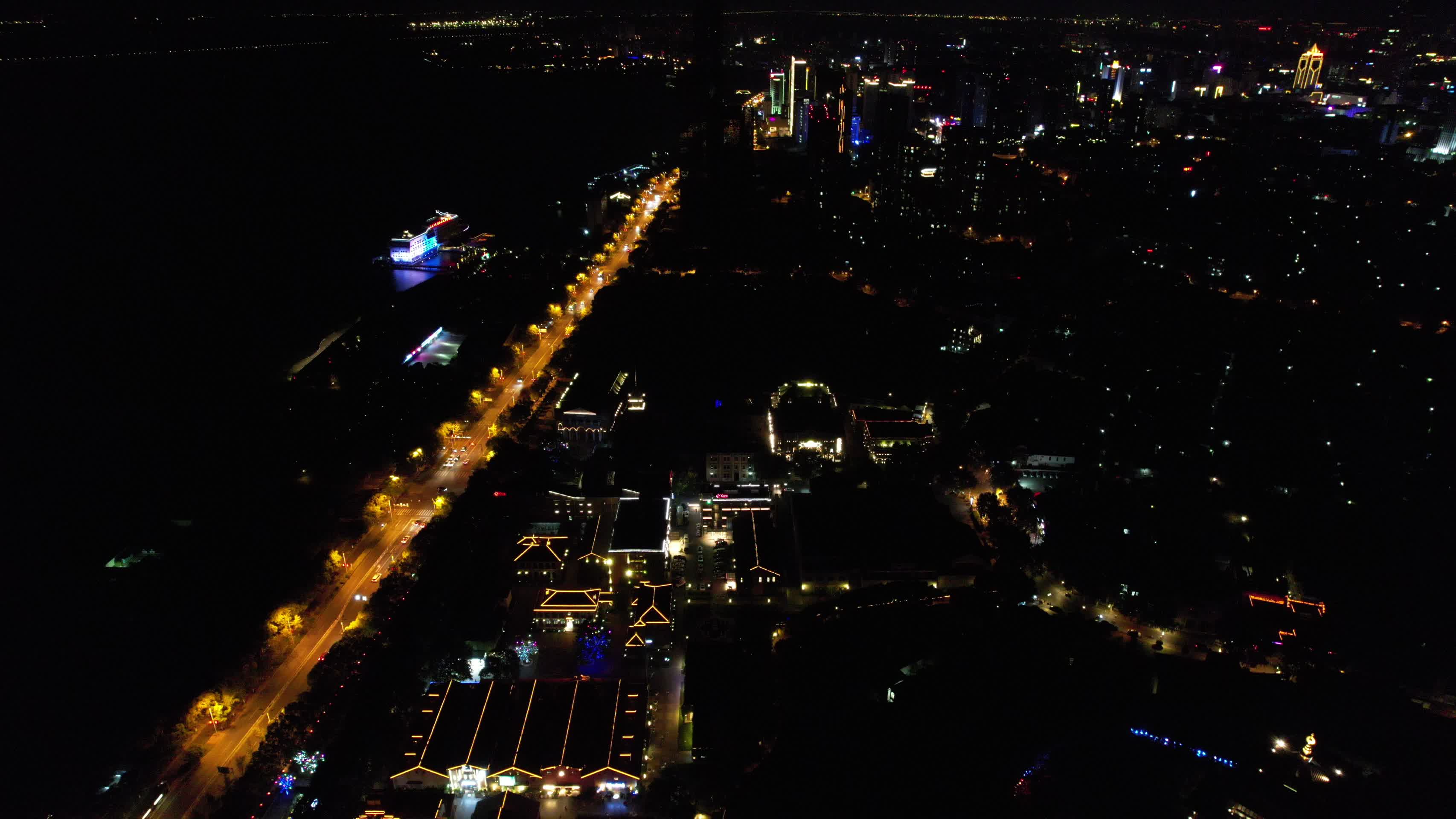 江苏镇江城市夜景灯光视频的预览图