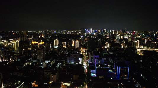 浙江杭州城市夜景航拍视频的预览图
