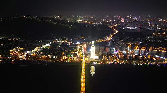 安徽合肥城市化夜景交通航拍视频的预览图