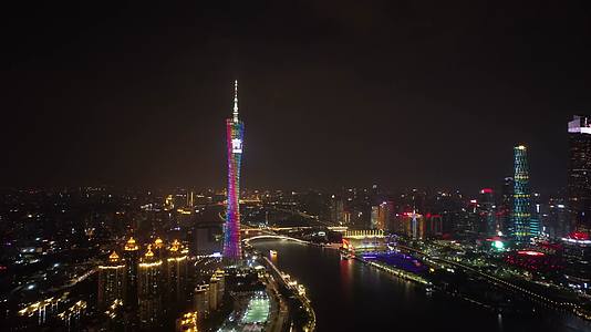4K广州珠江城市夜景合集视频的预览图