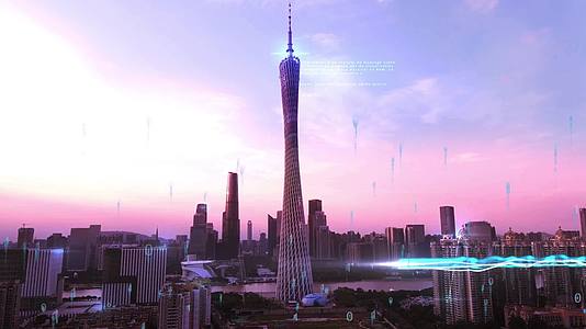 科技未来城市粒子特效背景视频的预览图