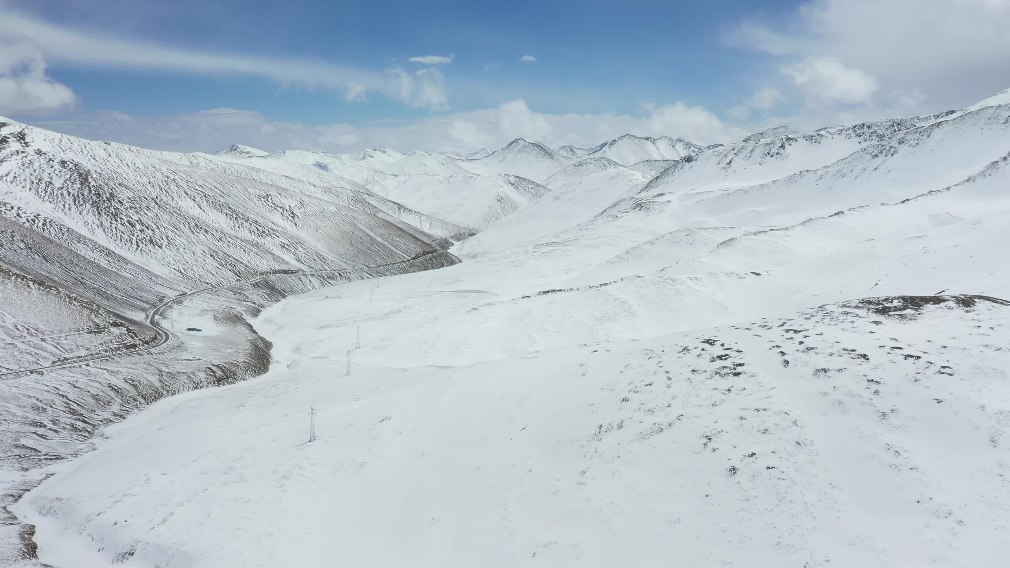 航拍西藏那曲比如县夏拉雪山风景视频的预览图