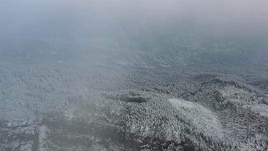 航拍峨眉山山顶悬崖雪景视频的预览图