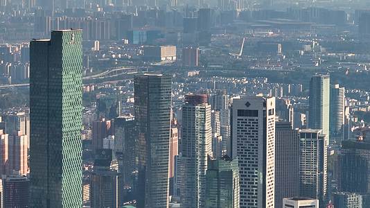 航拍南京地标新街口街区建筑群视频的预览图