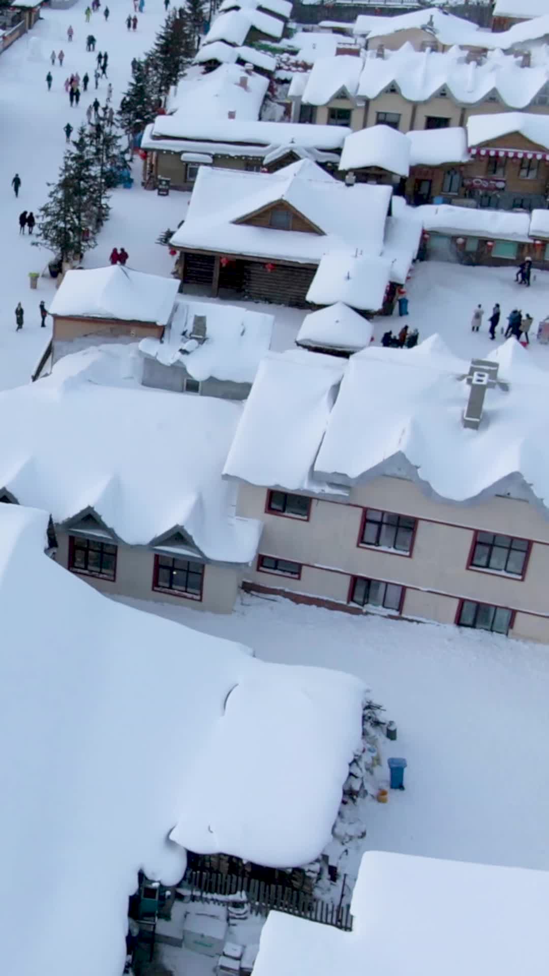 高清竖屏航拍吉林老白山雪景视频的预览图