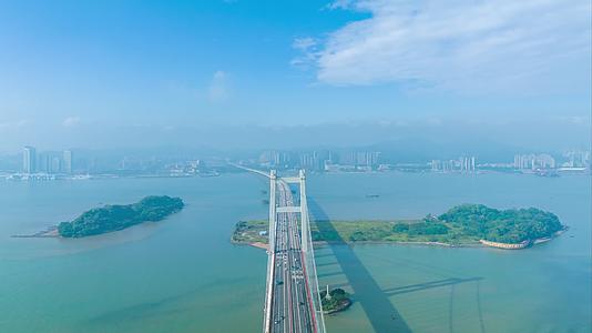 广东东莞虎门大桥航拍延时风光视频的预览图