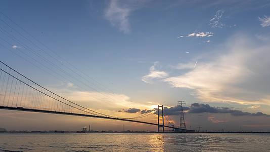 广东广州南沙大桥航拍夜景延时视频的预览图