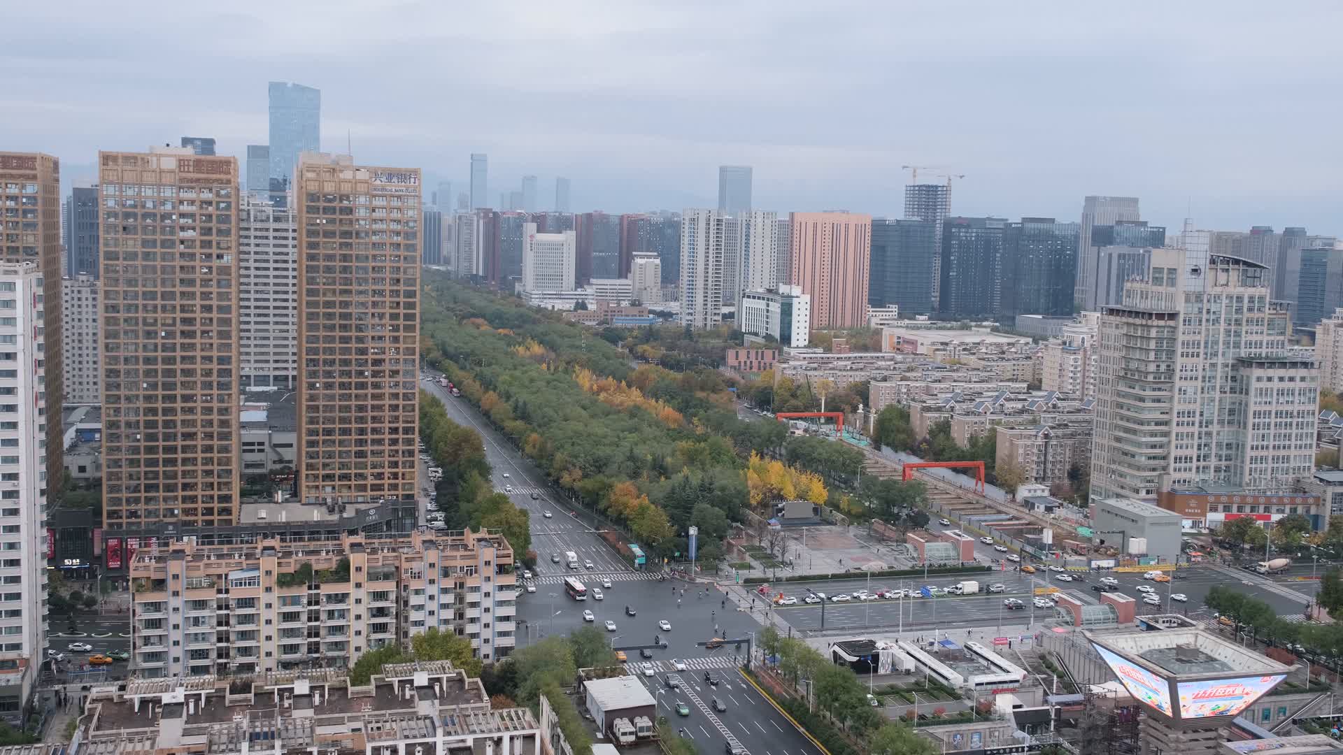 西安高新区唐延路风光视频的预览图