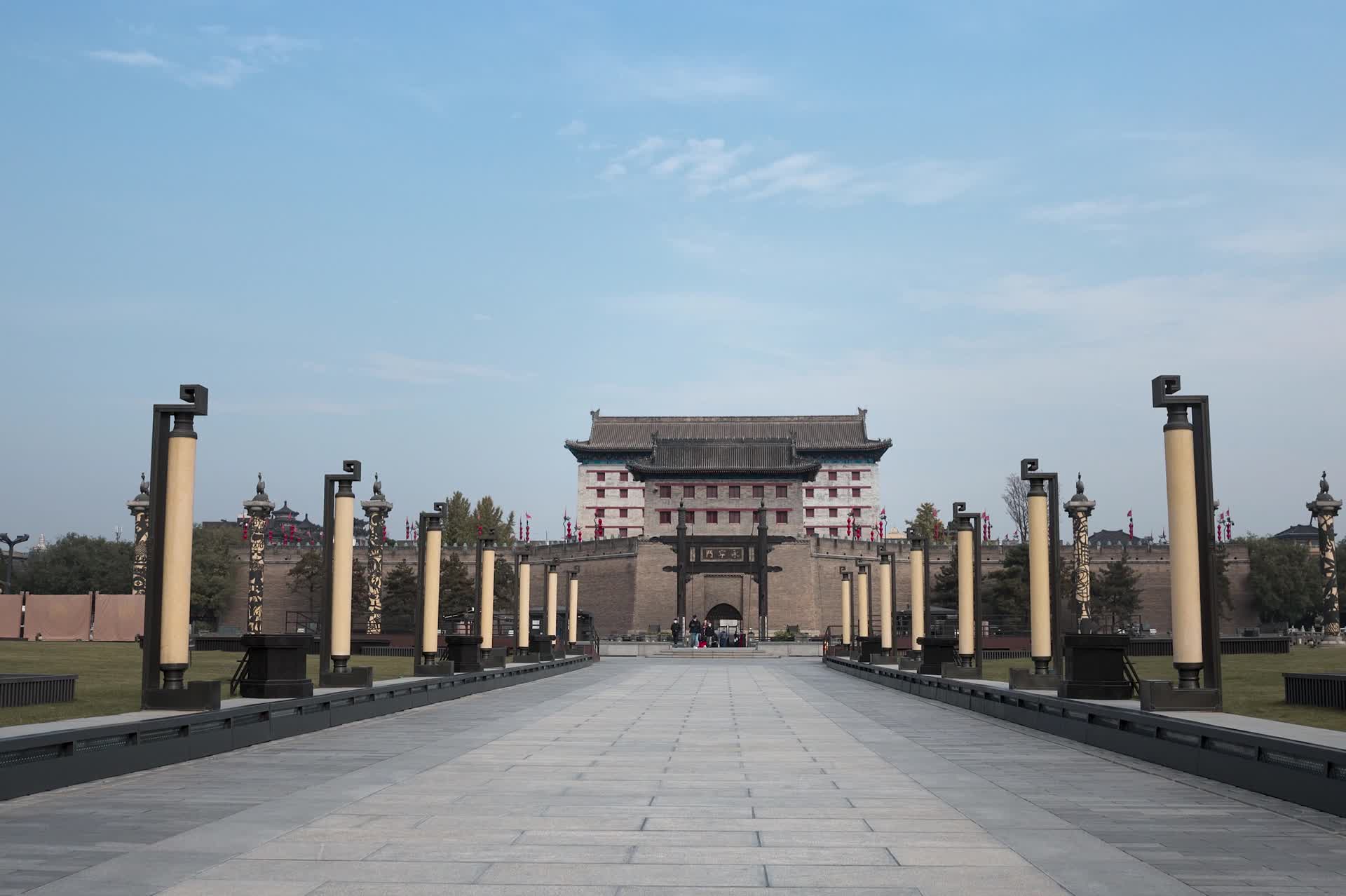 著名旅游景点延时西安城墙视频的预览图