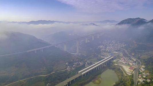 4K延时航拍贵州六盘水虎跳河景区视频的预览图