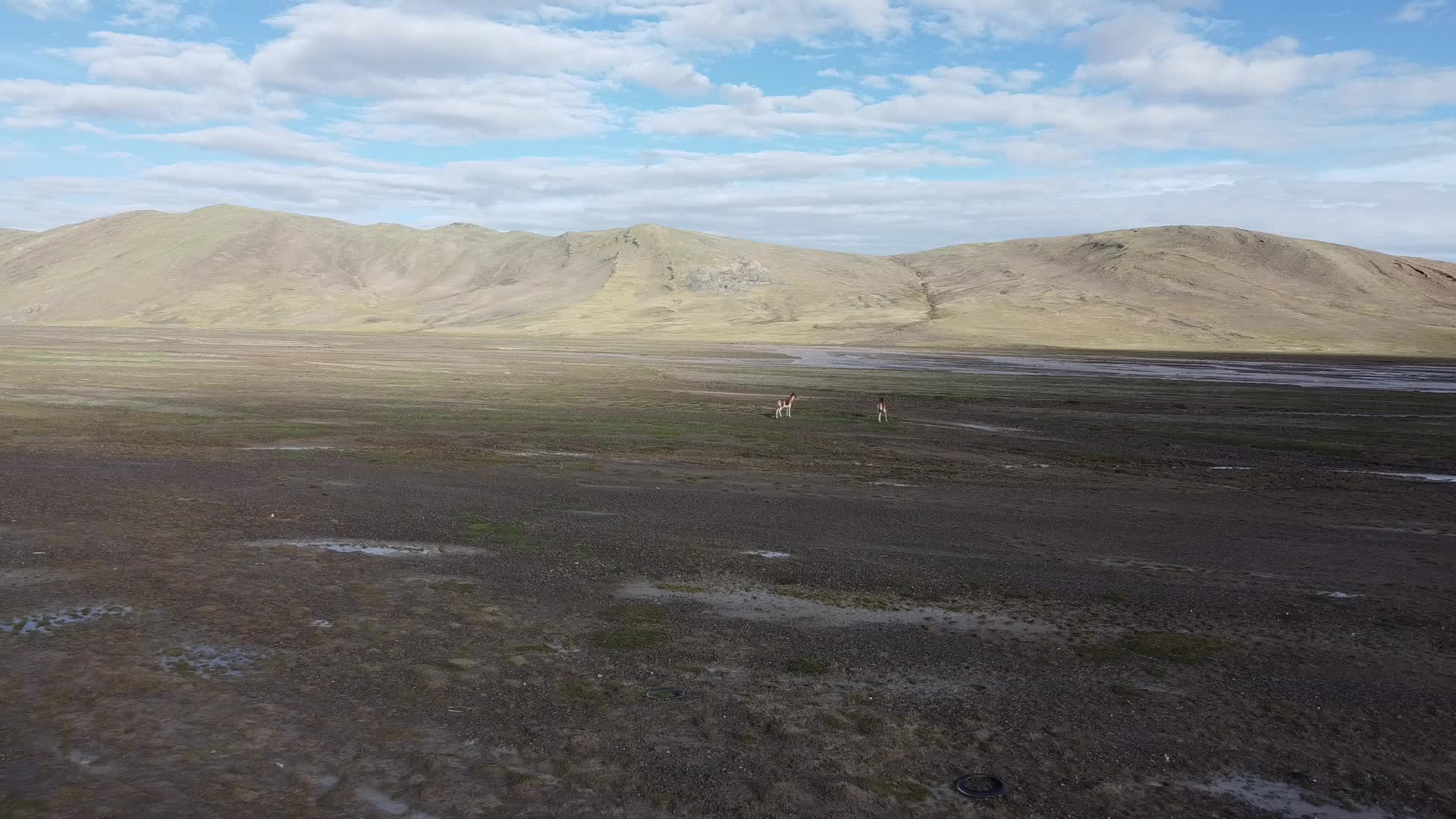航拍青海可可西里无人区青藏线河流走向大气视频的预览图
